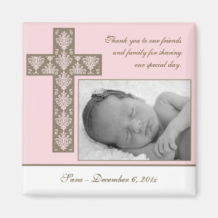 Girl Baptism/Christening Favor - Foto Magnet