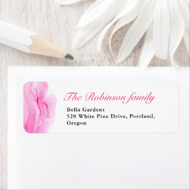 Girl Baptism Christening Pink Ink Return Address Etiket