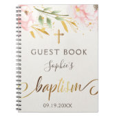 Girl Baptism Floral Guest Book Notitieboek (Voorkant)