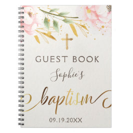 Girl Baptism Floral Guest Book Notitieboek