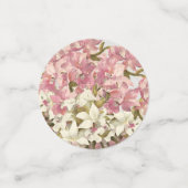 Girl Baptism Foto Floral Marble Gold Pink Orchid Confetti (Kleine voorkant)
