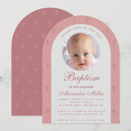 Girl Baptism Fotoroze Stusty Roos Arch Modern Kaart