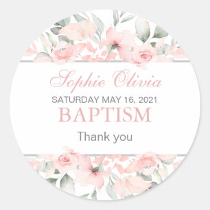 Girl Baptism Gift Wrapping Supply Stickers