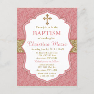 Girl Baptism Invitation Aankondigingskaart