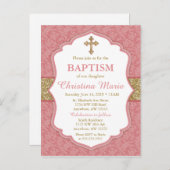 Girl Baptism Invitation Aankondigingskaart (Voorkant / Achterkant)