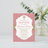 Girl Baptism Invitation Aankondigingskaart (Staand voorkant)