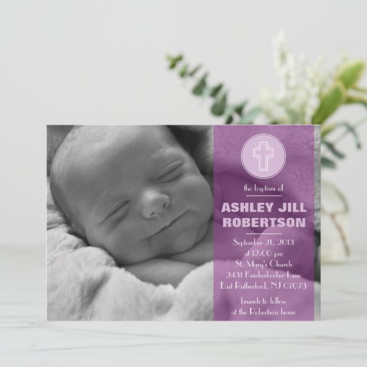 Girl Baptism Invitation Kaart (Staand voorkant)