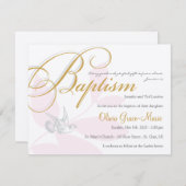 Girl Baptism Invitation Kaart (Voorkant / Achterkant)