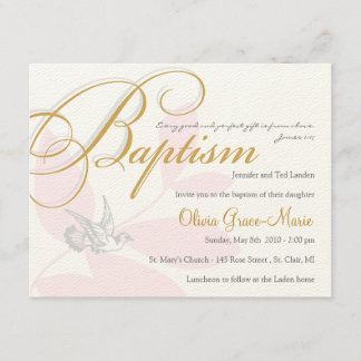 Girl Baptism Invitation Kaart