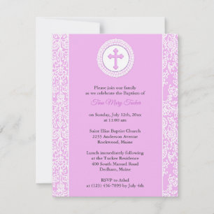 Girl Baptism Invitation Kaart