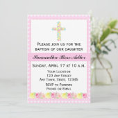 Girl Baptism Invitation Kaart (Staand voorkant)