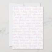 Girl Baptism Invitation Kaart (Achterkant)