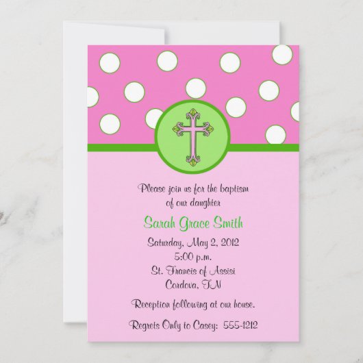 Girl Baptism Invitation Kaart (Voorkant)