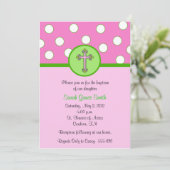 Girl Baptism Invitation Kaart (Staand voorkant)