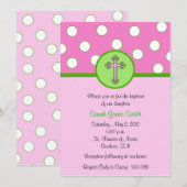 Girl Baptism Invitation Kaart (Voorkant / Achterkant)