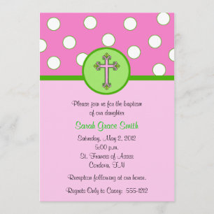 Girl Baptism Invitation Kaart