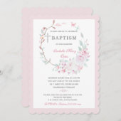 Girl Baptism Invitation Sjabloon Kaart (Voorkant / Achterkant)