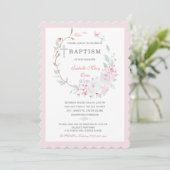 Girl Baptism Invitation Sjabloon Kaart (Staand voorkant)