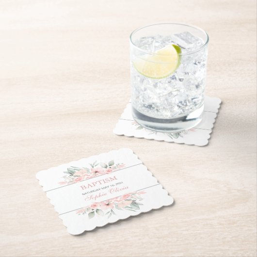 Girl Baptism Party Biedt Onderzetters voor tafelge (Insitu)