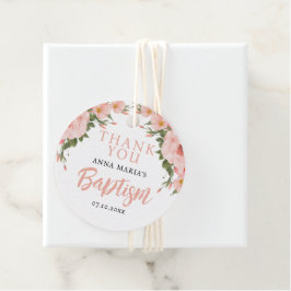 Girl Baptism Pink Flowers Bedankt Bedankjes Labels