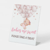 Girl Barly Wait Pink Beer Baby shower Favors Sign Reclamebord Met Voetstuk (Voorkant)