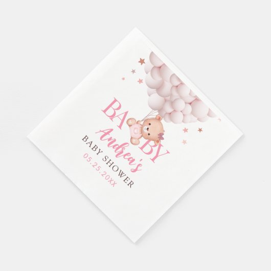 Girl Barly Wait Pink Beer Baby shower Napkins Servet (Hoek)