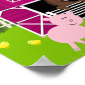 Girl Barnyard Farm Animals Birthday Banner Poster (Hoek)