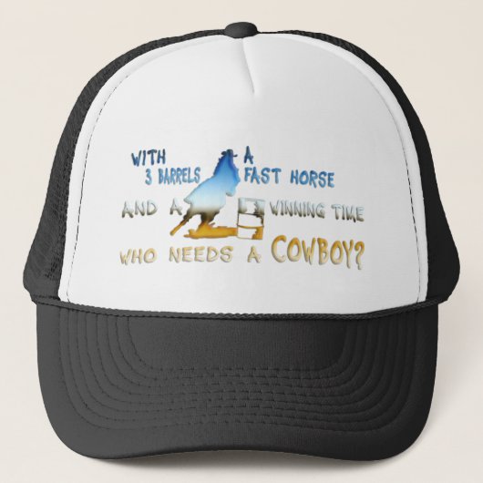 GIRL BARREL RACING TRUCKER PET (Voorkant)