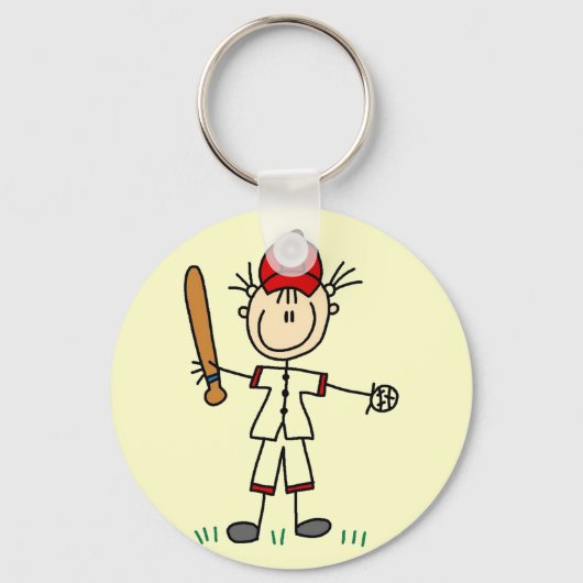 Girl Baseball Player Tshirts en Gifts Sleutelhanger (Voorkant)