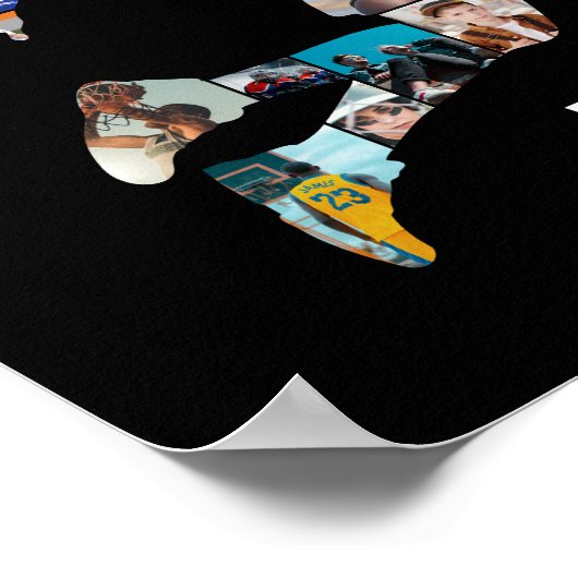 Girl Basketball Player Sports Senior Photo Collage Poster (Hoek)