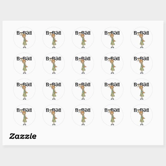 Girl Basketball Ronde Sticker (Vel)