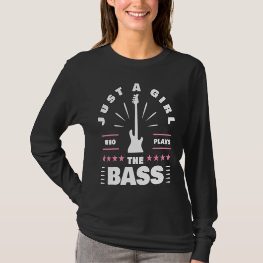 Girl Bass Player Women Bassist Daughter Electric B T-shirt (Voorkant)