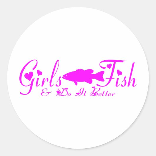 GIRL BASS VIST RONDE STICKER (Voorkant)