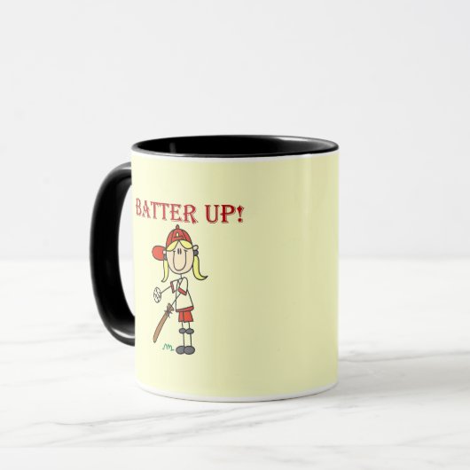 Girl Batter Up Tshirts en Gifts Mok (Voorkant links)