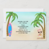 Girl Beach Baby Sandcastle, Surfboard 1 Birthday Kaart (Achterkant)