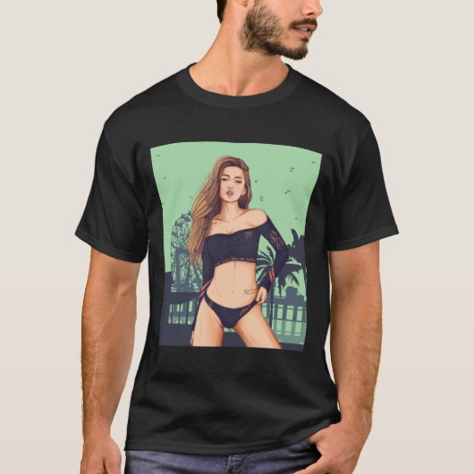 Girl Beach GTA V vibe T-shirt (Voorkant)