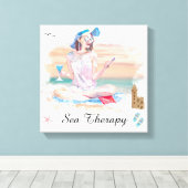 *~* Girl Beach Mobil Phone Streted Canvas Afdrukke (Insitu (Houten vloer))