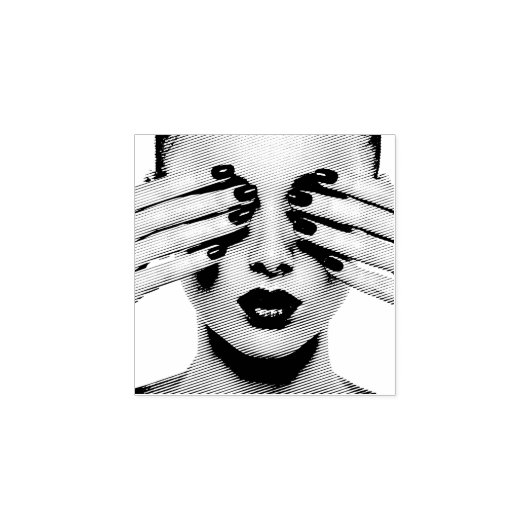 Girl Beauful Lady Makeup Acrylnagels Rubberstempel (Afrduk)