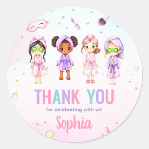 Girl Beauty Spa Party Verjaardagsfeestje Ronde Sticker