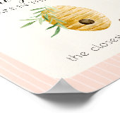 Girl Bee Baby Shower Guess How Many Pink Game Sign Poster (Hoek)