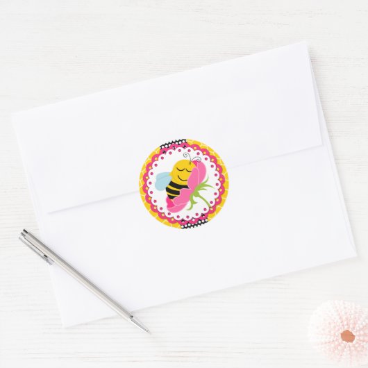 Girl Bee Baby shower Stickers (Envelop)