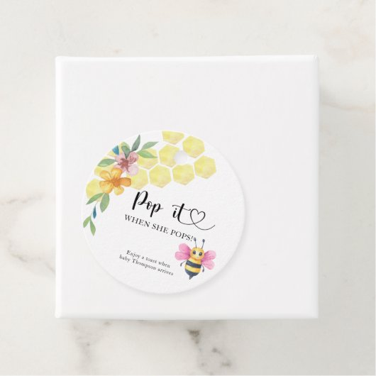 Girl Bee Pop it When She poppen Bedankjes Labels (In situ)