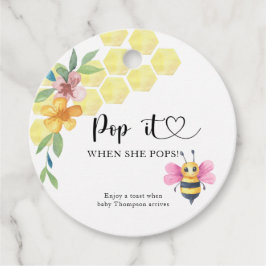 Girl Bee Pop it When She poppen Bedankjes Labels