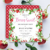 Girl Berry Sweet Square Birthday Party Kaart