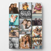 Girl Besties 11 foto's collage script witte letter Fotoplaat (voorkant)