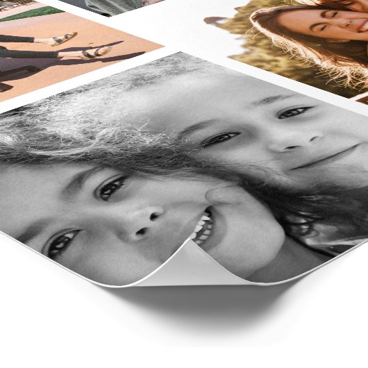 Girl Besties 11 foto's collage script zwarte font Poster (Hoek)