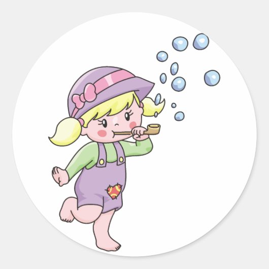 Girl Bgloebels Ronde Sticker (Voorkant)