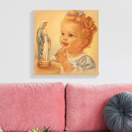  GIrl Bidden tot de Heilige Maagd Maria Canvas Afdruk (Insitu (Woonkamer))