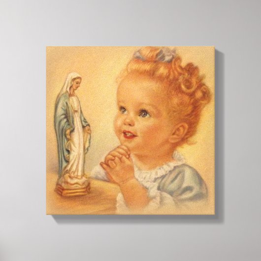 GIrl Bidden tot de Heilige Maagd Maria Canvas Afdruk (Voorkant)