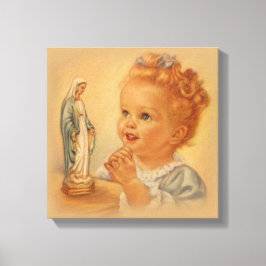  GIrl Bidden tot de Heilige Maagd Maria Canvas Afdruk